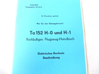 REPRODUKTION Ta152 H-0 und H-1, Vorläufiges Flugzeug...