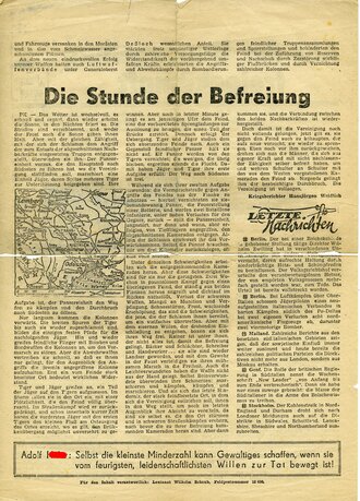 Sonderausgabe des " Panzer voran" mittig gerissen