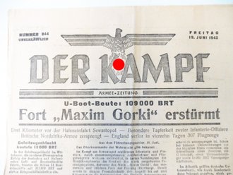 "Der Kampf" Nummer 244 vom 19.Juni 1942. 4 Seiten
