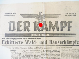 "Der Kampf" Nummer 250 vom 26.Juni 1942. 4 Seiten