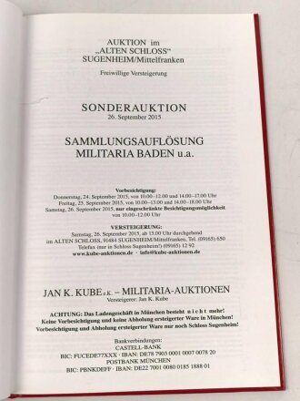 Jan K. Kube, Sonderauktion Sammlungsauflösung...