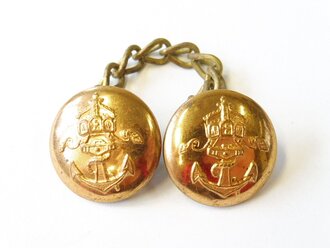 Kaiserliche Marine, Knopfschliesse mit Kettchen für die Paradejacke, goldfarben/ messingfarben