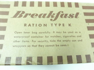 U.S. WWII Breakfast Ration Type K, unopened