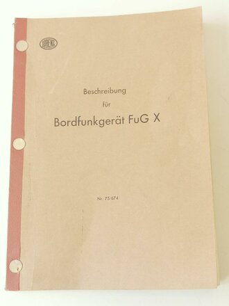 Luftwaffe Beschreibung für Bordfunkgerät FuG X...