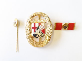 Rheinland-Pfalz, Goldenes Feuerwehr Ehrenzeichen ( seit 1985 ), Mit Miniatur und Bandspange, NUR FÜR SAMMLERZWECKE