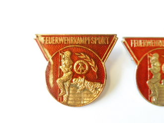 DDR Feuerwehr  Satz Feuerwehrkampfsport Abzeichen in Bronze, Silber und Gold