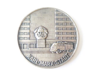 DDR Feuerwehr Medaille "Für Vorbildliche Leistungen Im Brandschutz" Karl Marx Stadt, Durchmesser 60mm