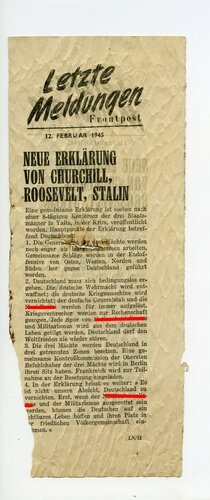 Flugblatt vom 12. Februar 1945