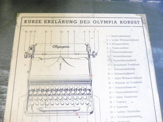 Dienstschreibmaschine Olympia Robust im Transportkasten. Originallack, die Runentaste vorhanden, augenscheinlich einwandfreie Funktion