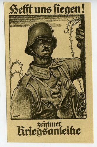 1. Weltkrieg,  Ansichtskarte zeichnet Kriegsanleihe