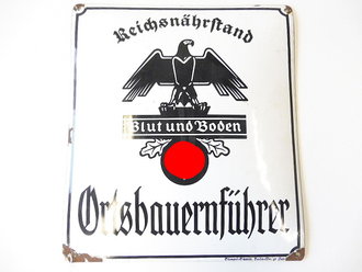 Emailleschild Ortsbauernführer des Reichsnährstand, guter Zustand, Maße  35 x 40 cm. ES Handelt sich hier um eine Top KOPIE / REPRODUCTION