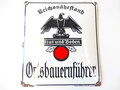 Emailleschild Ortsbauernführer des Reichsnährstand, guter Zustand, Maße  35 x 40 cm. ES Handelt sich hier um eine Top KOPIE / REPRODUCTION