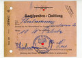 WHW Sachspenden-Quittung, datiert 1937/1938