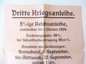 1. Weltkrieg Plakat "Dritte Kriegsanleihe",...