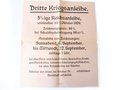 1. Weltkrieg Plakat "Dritte Kriegsanleihe", Reichsdruckerei Berlin, Maße 39cm x 45cm