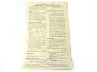 Meldeschein für Metalle, datiert 1915, Maße 33cm x 21cm