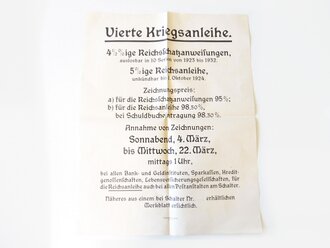 1. Weltkrieg Plakat "Vierte Kriegsanleihe",...