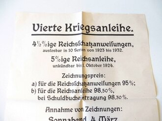 1. Weltkrieg Plakat "Vierte Kriegsanleihe",...