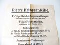 1. Weltkrieg Plakat "Vierte Kriegsanleihe", Reichsdruckerei Berlin, Maße 39cm x 45cm