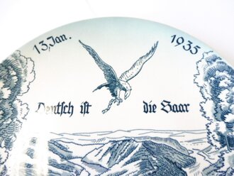 Wächtersbach Teller " Deutsch die Saar 13.Jan. 1935" Ein minimaler Chip am Rand