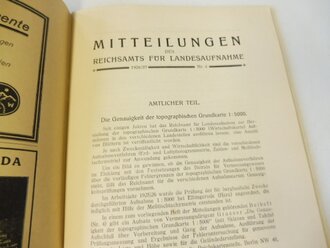 Mitteilungen des Reichsamts für Landesaufnahme, 2. Jahrgang 1926/27 Heft Nr. 2 & 4 und 15. Jahrgang Heft Nr. 3 & 6
