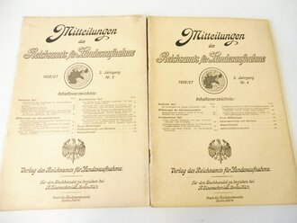 Mitteilungen des Reichsamts für Landesaufnahme, 2. Jahrgang 1926/27 Heft Nr. 2 & 4 und 15. Jahrgang Heft Nr. 3 & 6