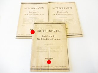 Mitteilungen des Reichsamts für Landesaufnahme, 2. Jahrgang 1926/27 Heft Nr. 1 & 3 und 15. Jahrgang Heft Nr. 1, 4 & 5