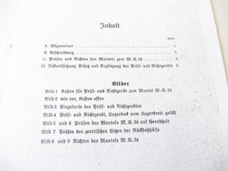 REPRODUKTION, H.Dv.364, Prüf- und Richtgerät zum Mantel M.G. 34, Beschreibung und Gebrauchsanleitung