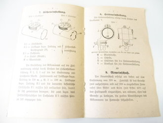 REPRODUKTION, Gebrauchsanweisung für Zielfernrohr-Gewehr 98 mit Fernrohr, 11 Seiten, Maße unter A5