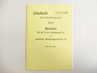REPRODUKTION, H Dv g 481/530, Merkblatt für die 15...