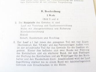 REPRODUKTION, D 191/1, Gewehr 41- Bechreibung, Handhabung und Behandlung