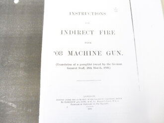 REPRODUKTION, Instructions for indirect Fire with 08...