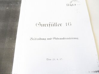 REPRODUKTION, Gurtfüller 16, Beschreibung und...