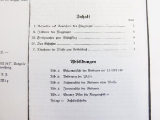REPRODUKTION, D.(Luft)T.6000, LS-DFS 230, Bedienungsvorschrift für die starre Schusswaffe (MG34), Ausgabe September 1940, Kopie von 8 Seiten + Abbildungen