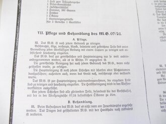 REPRODUKTION, L.Dv.5601, Beschreibung und Bedienungsvorschrift für das M.G. 07/24 als Erd- und Fla- MG, Ausgabe 1940, Kopie von 24 Seiten + Anlage