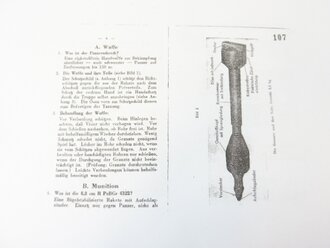 REPRODUKTION, D1864/1, Panzerschreck, 8,8 cm R PzB 54 mit 8,8 R PzBGr 4322, Gebrauchsanleitung vom 7.6.1944, Kopie von 31 Seiten