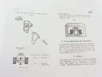 REPRODUKTION, D 1864/5, 8,8 cm R Pz B 54 mit 8,8 cm R Pz B Gr 4322 Schutzschild, Schutzbügel, verstellbares Korn mit Abdeckblech, vom 24.2.1944, Kopie von 14 Seiten