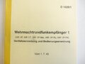 REPRODUKTION, D1029/1, Wehrmachtrundfunkempfänger 1, Kopie von 93 Seiten + Anlagen, A5, datiert 1943