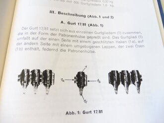 REPRODUKTION, D.(Luft)T.6081, MG81 Waffen-Handbuch, Kopie von 100 Seiten, A4, gebundene Ausgabe, datiert 1941