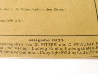 Sonderanweisung insbesondere für Entgiftungshelfer, Ausgabe 1935, DIN A6, 24 Seiten