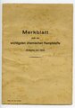 Merkblatt über die wichtigsten chemischen Kampfstoffe, Ausgabe Juli 1942