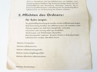 Plakat Luftschutzraum-Ordnung, A3