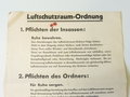 Plakat Luftschutzraum-Ordnung, A3