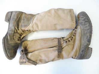 Luftwaffe, Paar Tropenstiefel , ungereinigte Stücke aus Scheunenfund, das Leder weich