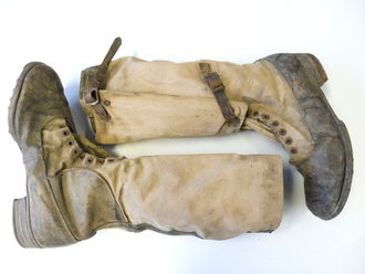 Luftwaffe, Paar Tropenstiefel , ungereinigte Stücke aus Scheunenfund, das Leder weich