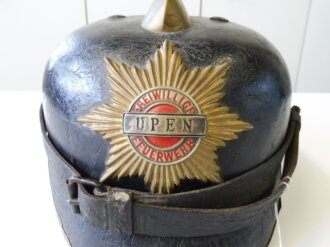 Feuerwehr , Lederhelm Freiwillige Feuerwehr Upen