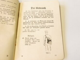 Feld Anweisung zum " Heeres Sauerstoff Schutzgerät" datiert 1917. Reich bebildert, 84 Seiten