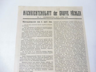 2 x Nachrichtenblatt der Gruppe Püchler datiert 1944, dazu die Abschrift einer Anerkennungsurkunde