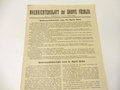 2 x Nachrichtenblatt der Gruppe Püchler datiert 1944, dazu die Abschrift einer Anerkennungsurkunde