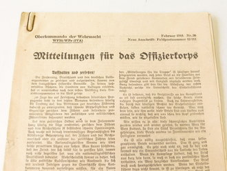 Mitteilungen für das Offizierkorps des Oberkommando der Wehrmacht . 3 Stück